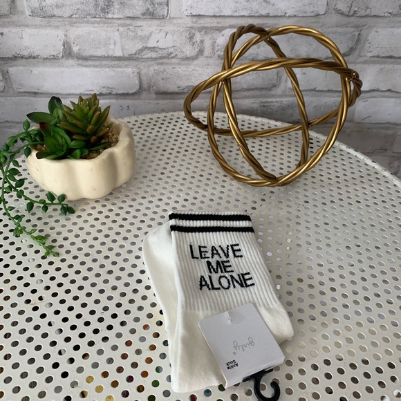 Leave Me Alone Black Ankle Socks - Picture 2 of 8